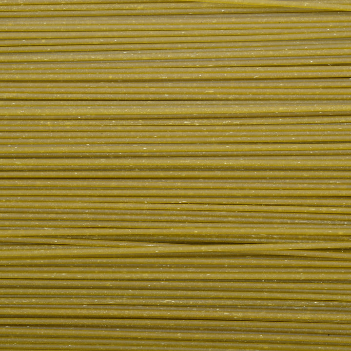 Close-up of green spaghetti pasta texture