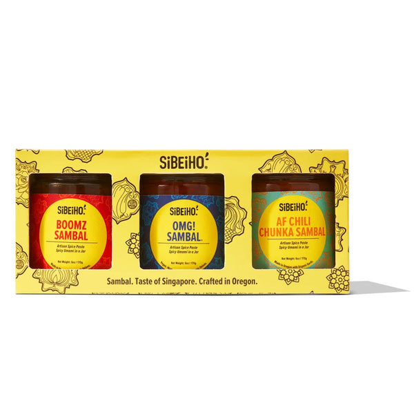 Sibeiho Sambal Gift Set in a yellow gift box
