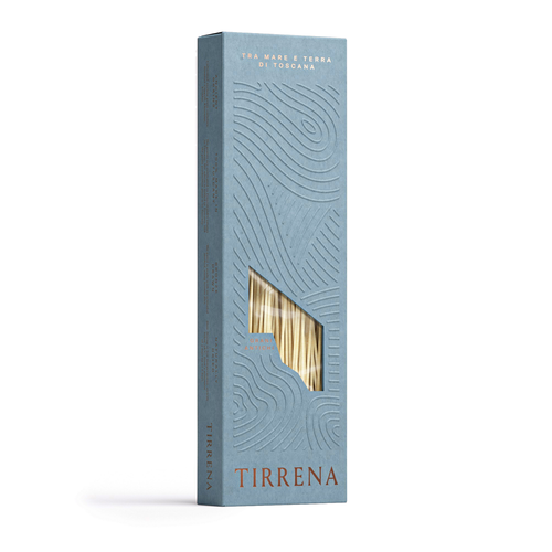 Blue box of Tirrena Linguine pasta