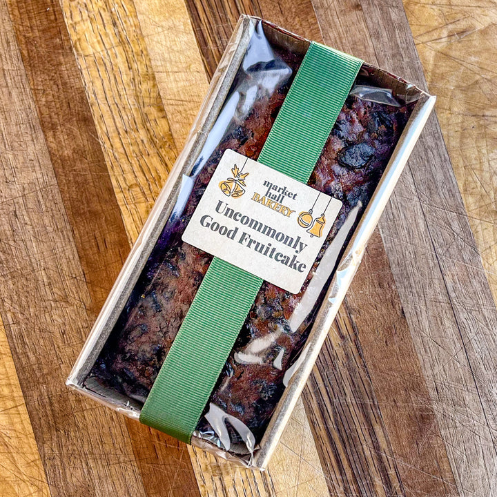Market Hall Bakery Uncommonly Good Fruitcake in packaging