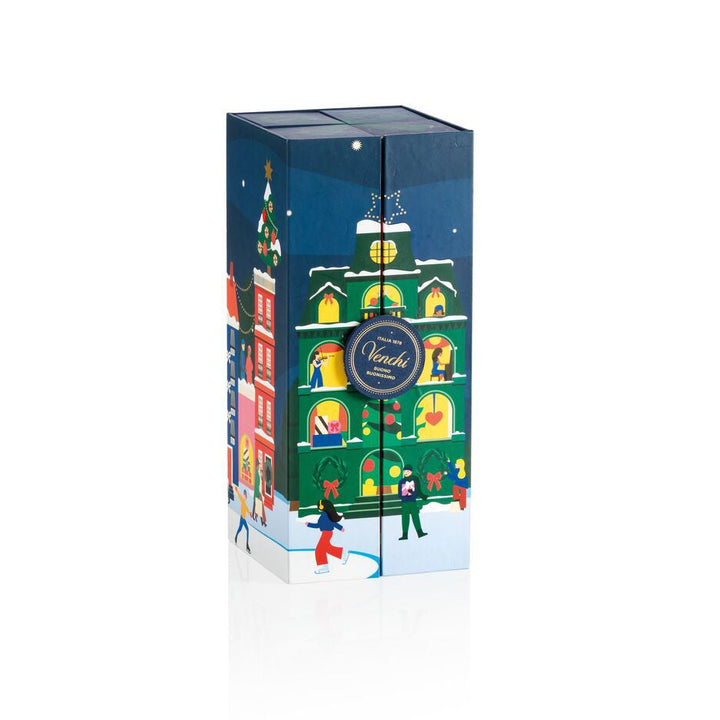 Decorative box with a festive design on a white background