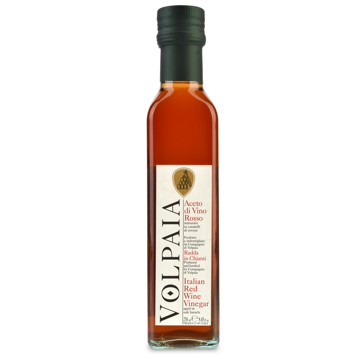 250ml bottle of Volpaia Italian Red Wine Vinegar on a white background