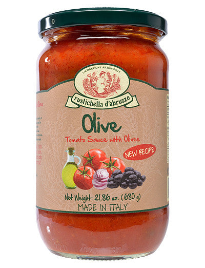 Family size jar of Rustichella d'Abruzzo Olive Tomato Sauce.