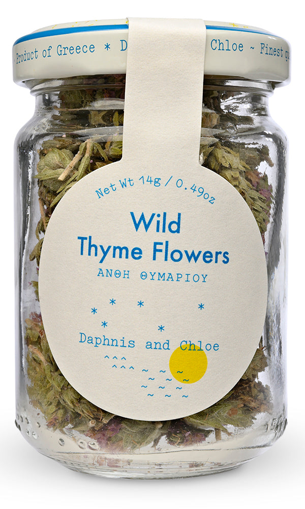 Wild Greek Thyme Flowers from Daphnis and Chloe - Front Label
