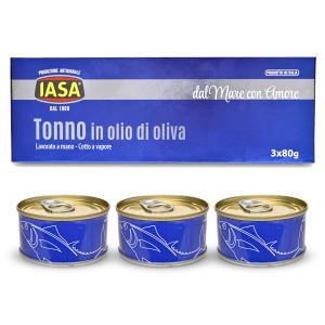 Three tins of IASA Yellowfin Tuna packed in olive oil