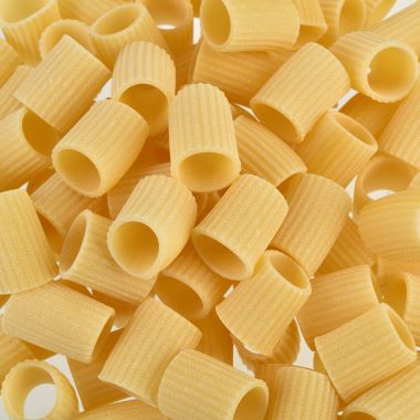Close up of Organic Senatore Cappelli Mezzemaniche Pasta by Rustichella d'Abruzzo