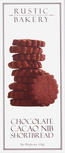 Package of Rustic Bakery Chocolate Cacao Nib Shortbread Cookies