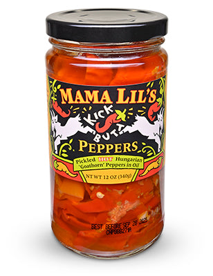 Jar of Mama Lil's Kick Butt Peppers
