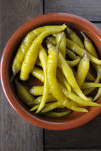 Piparra peppers outside the jar, ready for a tapas party!