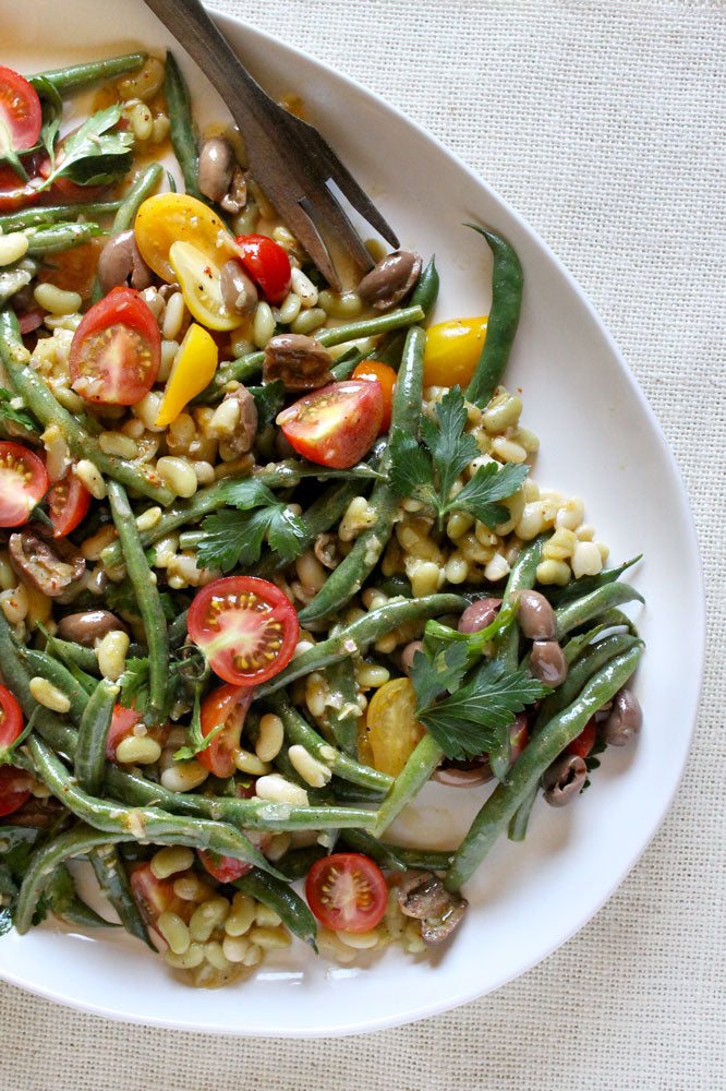 French Bean Salad Made with Rancho Gordo Flageolet Beans 