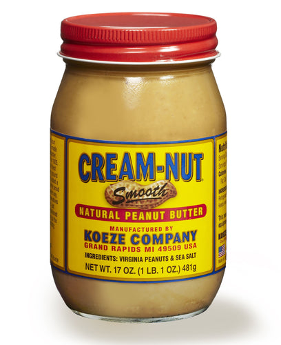 Jar of Koeze Cream-Nut Smooth Natural Peanut Butter