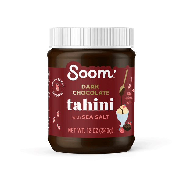 Jar of Soom Foods Dark Chocolate Tahini with Sea Salt