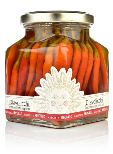 Diavolicchi Hot Peppers in Extra Virgin Olive Oil from Masseria Mirogallo