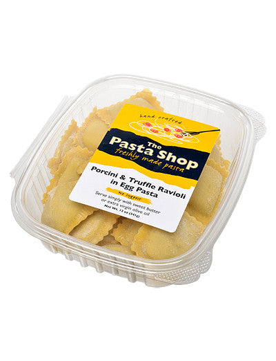 Porcini & Truffle Ravioli in a clamshell packaging