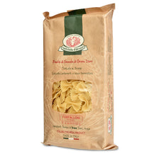 Brown bag of Rustichella d'Abruzzo Farfalloni pasta