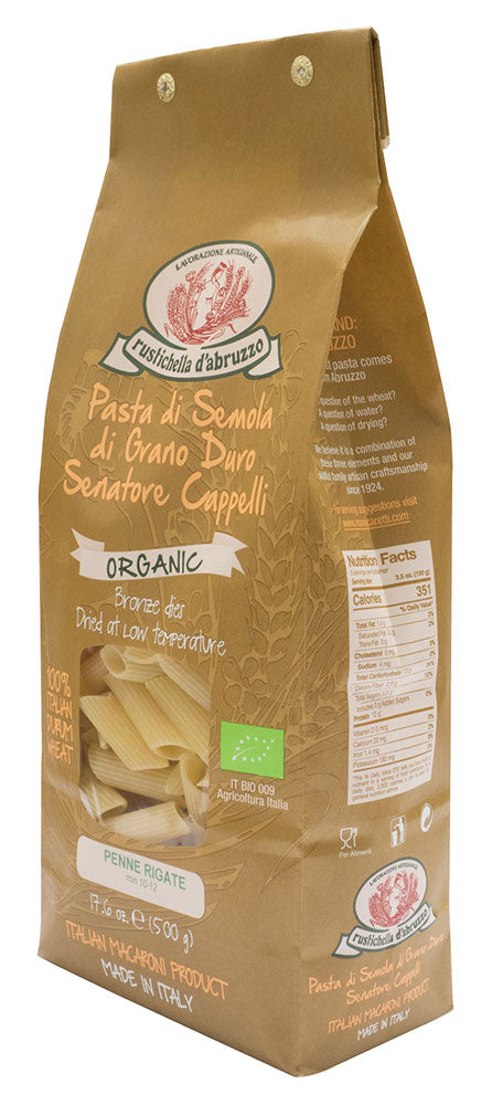 Organic Senatore Cappelli Penne Rigate Pasta by Rustichella d'Abruzzo