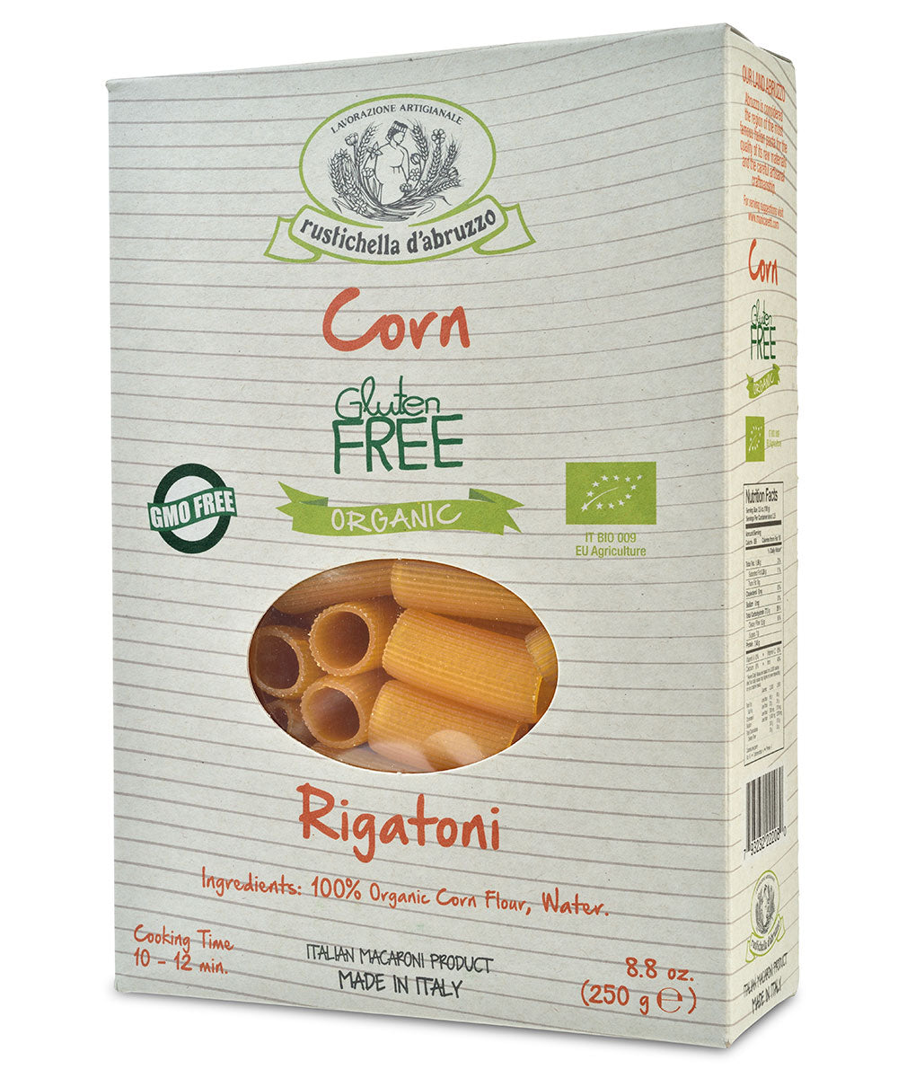 Organic Gluten-Free Corn Rigatoni Pasta by Rustichella d'Abruzzo – Market  Hall Foods