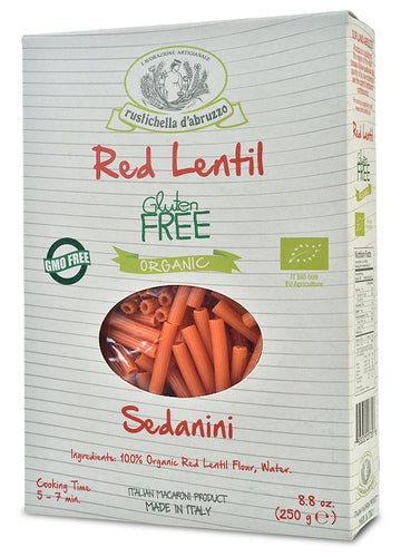 Organic Gluten-Free Red Lentil Sedanini Pasta from Rustichella d'Abruzzo