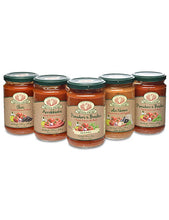 5 jars of various Rustichella d'Abruzzo pasta sauces